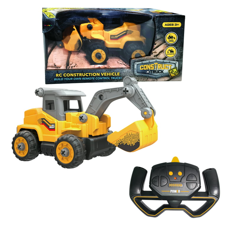 Construct A Truck 2.0 – Excavator. Remote Control Take Apart Truck Toys For  Kids. Educational STEM RC Car Building Set. Electric Digger Assemble Kit 