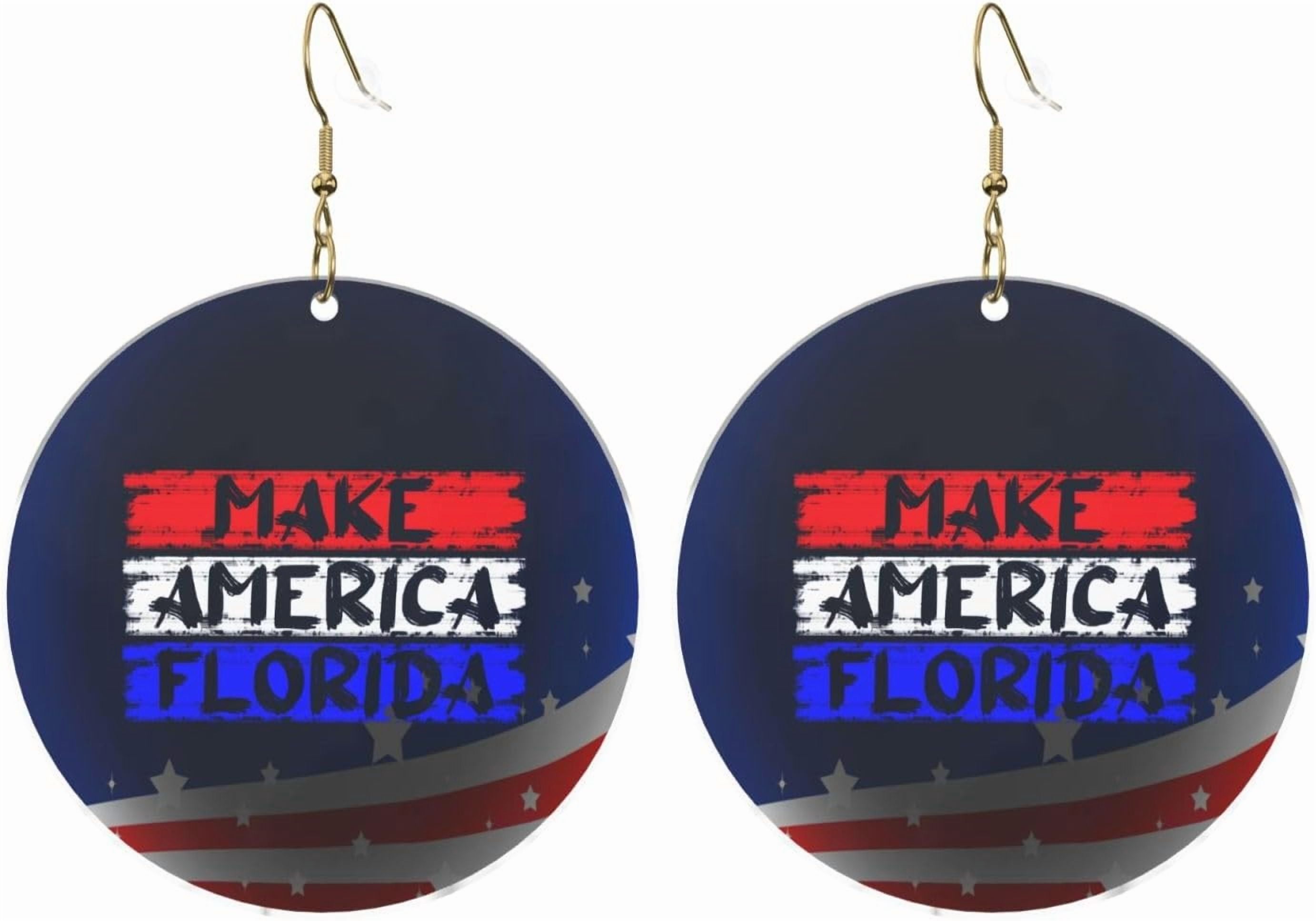Construct America Florida Premium Refined Round Acrylic Earrings Lightweight Changeable For All Occasions[d190]