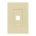 thumbnail image 1 of Construct Pro 1-Port Keystone Wall Plate with Screwless Face (Color: Ivory), 1 of 5