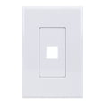 thumbnail image 1 of Construct Pro 1-Port Keystone Wall Plate with Screwless Face (Color: White), 1 of 5