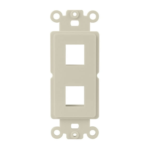 Construct Pro 2-Port Single Gang Decora Style Keystone Insert Strap (Light Almond)