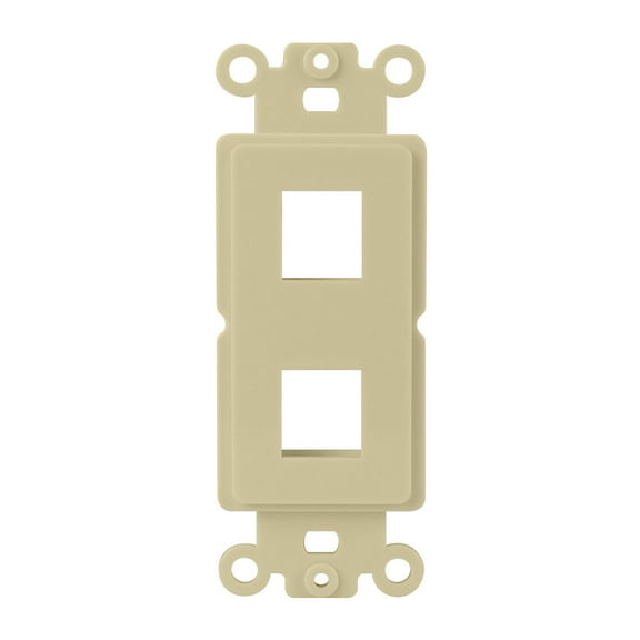 Construct Pro 2-Port Single Gang Keystone Decora Style Insert Strap (Ivory)