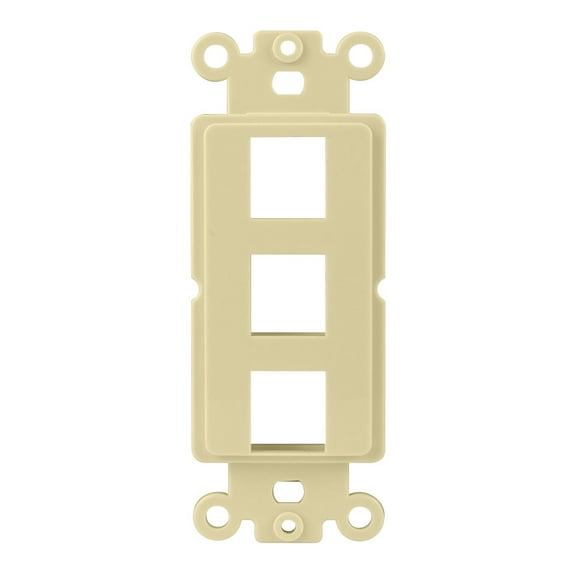 Construct Pro 3-Port Single Gang Keystone Decora Style Insert Strap (Ivory)