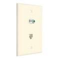 thumbnail image 1 of Construct Pro™ 3Ghz F-81 Connector & Phone Jack Wall Plate (Light Almond), 1 of 5