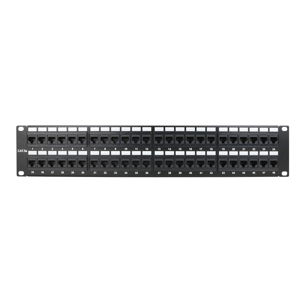 Construct Pro 48-Port Cat5e Rack Mount Patch Panel (19” / 2U, RoHS ...