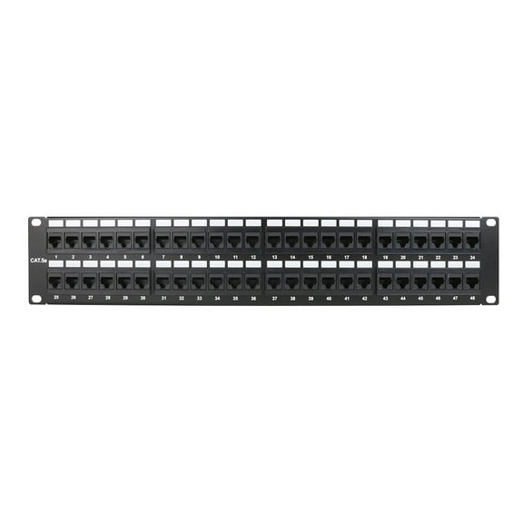 Construct Pro 48-Port Cat5e Rack Mount Patch Panel (19 / 2U, RoHS Approved)