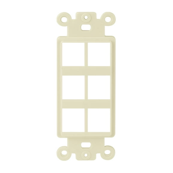 Construct Pro 6-Port Single Gang Keystone Decora Style Insert Strap (Ivory)