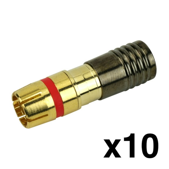 Construct Pro 75 Ohm RCA Male Compression Connector for RG6 (5 Pack) Manufactured by Skywalker