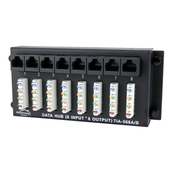 Construct Pro 8x8 Cat5e Data Hub/Patch Panel