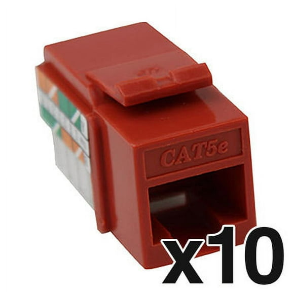 Construct Pro Cat5e Keystone Jack Cable Connector, 10 Count