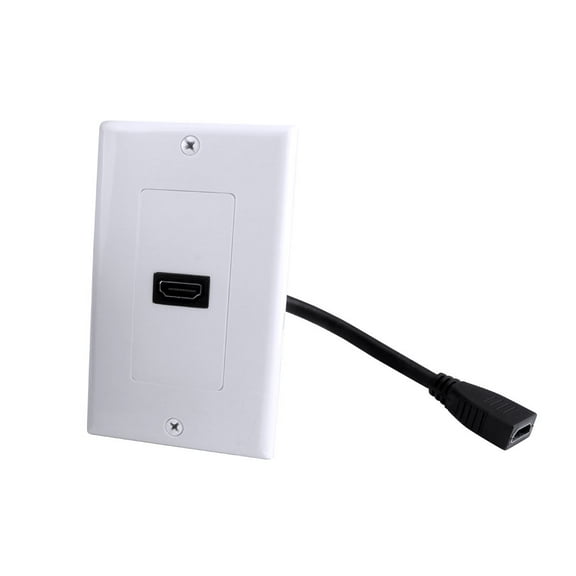 Construct Pro Decora Wall Plate with HDMI High Speed & Ethernet Pigtail (White)