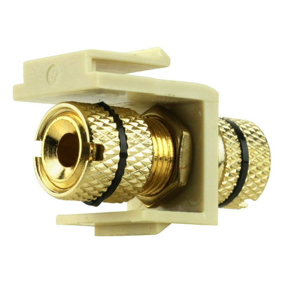 Construct Pro Gold-Plated Audio Binding Post Keystone Insert (Ivory/Black Band) Manufactured by Skywalker