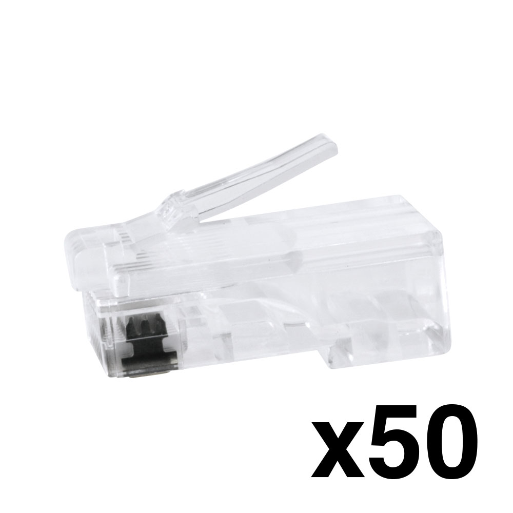 Construct Pro Quick Crimp RJ-45 Cat5e Connectors (Jar of 50, Clear): TV ...