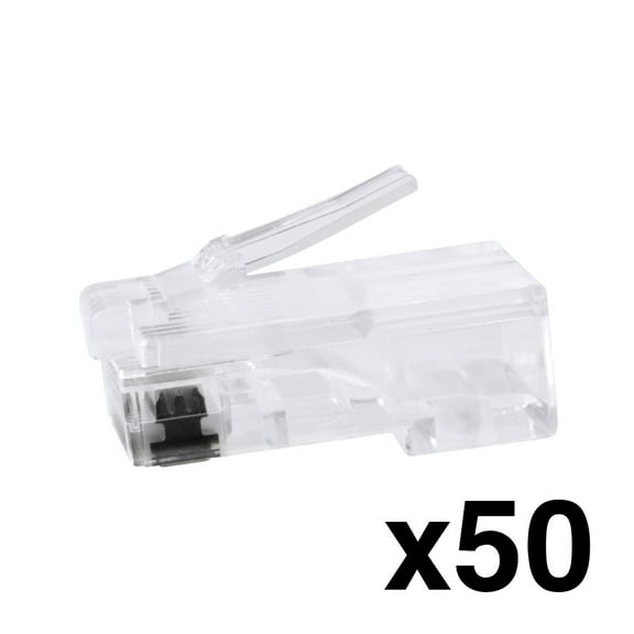 Construct Pro Quick Crimp RJ-45 Cat5e Connectors (Jar of 50, Clear)