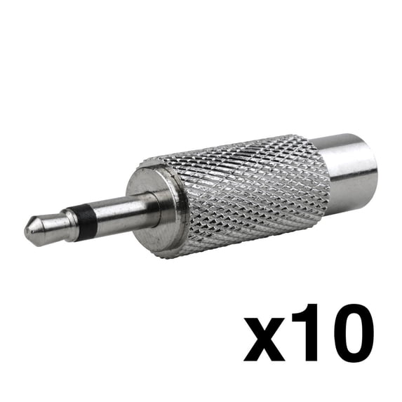 Construct Pro RCA Female to 1/8” Male Adaptors (10 Pack)