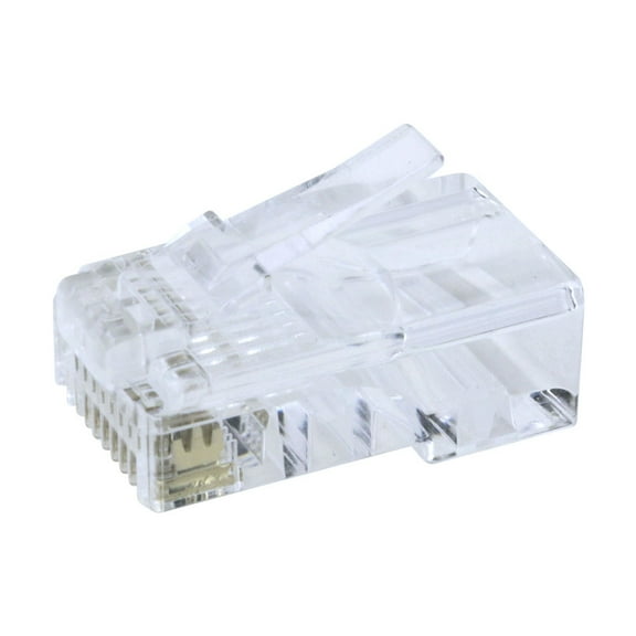 Construct Pro RJ45 Cat5e Connectors for Solid and Stranded Wires (Qty. 100, Clear) Manufactured by Skywalker