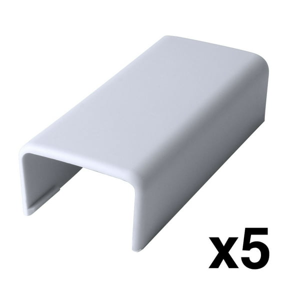 Construct Pro Raceway Cable Cover Couplers (5-Pack, 1.38-inch, White)