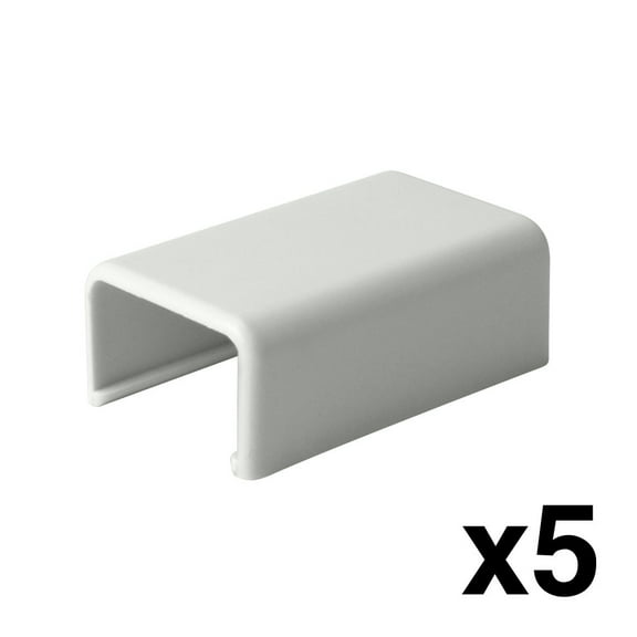 Construct Pro Raceway Cable Cover End Caps (5-Pack, .87-inch, White)