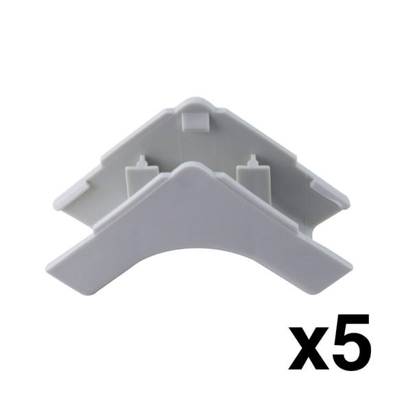 Construct Pro Raceway Inside Corner Adapters for Cable Covers (5-Pack, .87-inch, White, PVC Plastic)