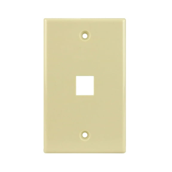 Construct Pro Single-Gang 1-Port Keystone Wall Plate (Ivory)