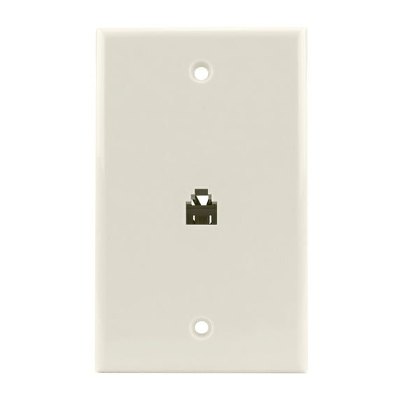 Construct Pro Single Gang Flush Mount Wall Plate (RJ11 Phone Jack, Light Almond) by Skywalker