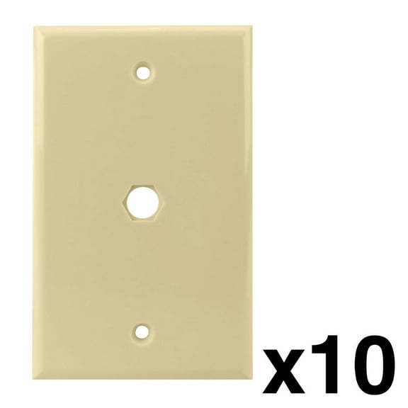 Construct Pro Standard Wall Plate with .4-inch Opening (10-Pack, Ivory)