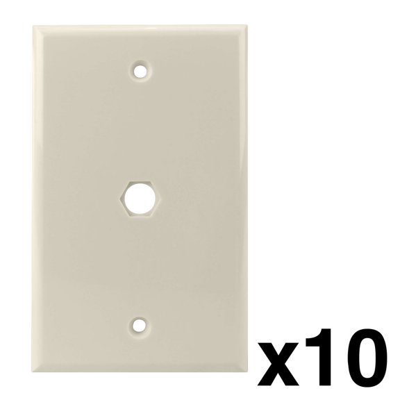 Construct Pro Standard Wall Plate with .4-inch Opening (10-Pack, Light Almond)
