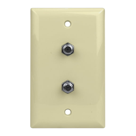 Construct Pro Wall Plate with Dual F-81 Connectors (Ivory)
