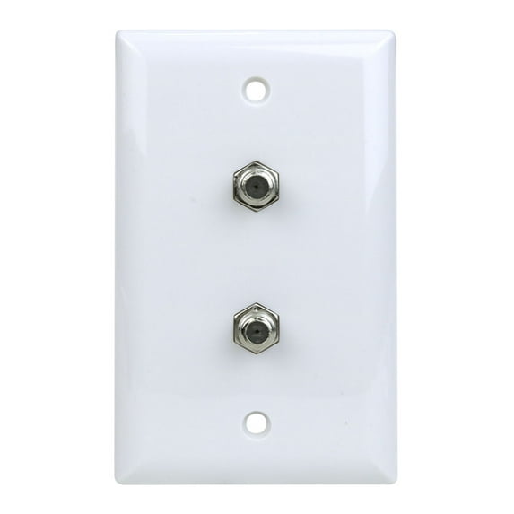 Construct Pro Wall Plate with Dual F-81 Connectors (White)