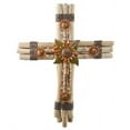 thumbnail image 1 of Constructed Wooden Peg Wall Cross With Metal Suns Attached - By Ganz, 1 of 1