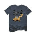 thumbnail image 1 of Construction 2nd Birthday Shirt Boy 2 Year Old Gifts for Boys Bulldozer I'm Digging Being 2 Toddler Kids T-Shirt 4T Heather Navy, 1 of 5