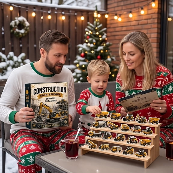 Construction Advent Calendar 24 Days of Big Machines Countdown Box with 24 Unique Vehicles for Kids