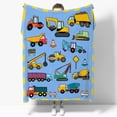 thumbnail image 1 of Construction Aircrafts Trucks Cars Blue Blanket Print Soft Lightweight Warm Cozy Plush for Bedroom Bedding Couch Novelty Gift Universal S 40 * 50 in for Kids/Child, 1 of 6