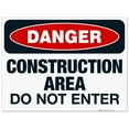 thumbnail image 1 of Construction Area Do Not Enter Sign, OSHA Danger Sign, 18x24 Corrugated Plastic, 1 of 1