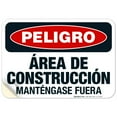 thumbnail image 1 of Construction Area Keep Out Spanish Sign, OSHA Danger Sign, 10x7 Vinyl Sticker, 1 of 1