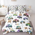 thumbnail image 1 of Construction Bed in a Bag King Size Comforter Set 7 Pieces,Tractor Bedding Sets Big Wheel Car Farm Truck Sheet Set with Comforter,Rainbow Vehicle Room Decor, 1 of 4