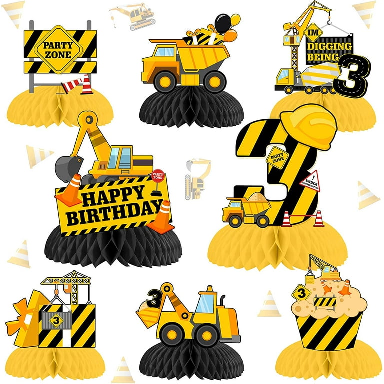 Walmart 3rd Birthday Construction Themed Party Decorations 8pcs