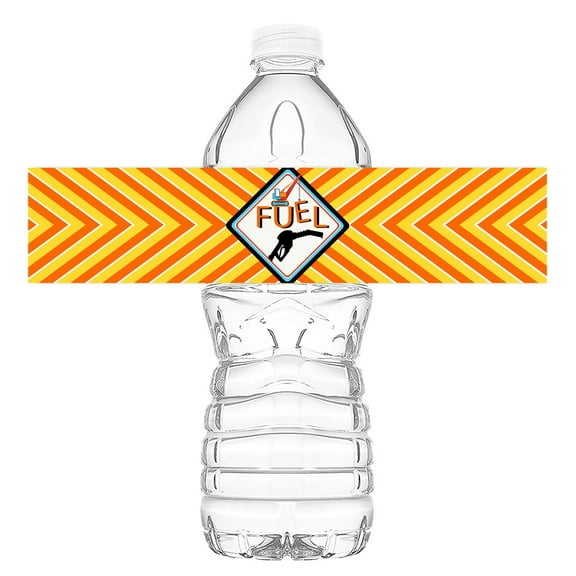 Construction Bottle Wraps - 20 Construction Water Bottle Labels - Construction Decorations - Made in the USA