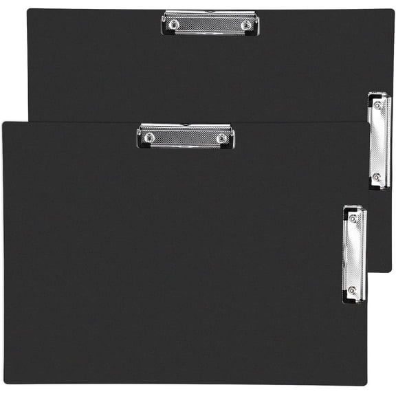 Construction Clipboard Large Clipboard Heavy Duty 11x17 Inches 2-Pack, Double Clip Design Super Tough PP Plastic Not Fragile for Professional Use, Black