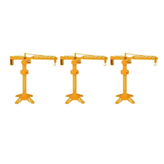 WRITWAA 3Pcs Orange Plastic Cranes Model with Lifelike Rotation and Assembly