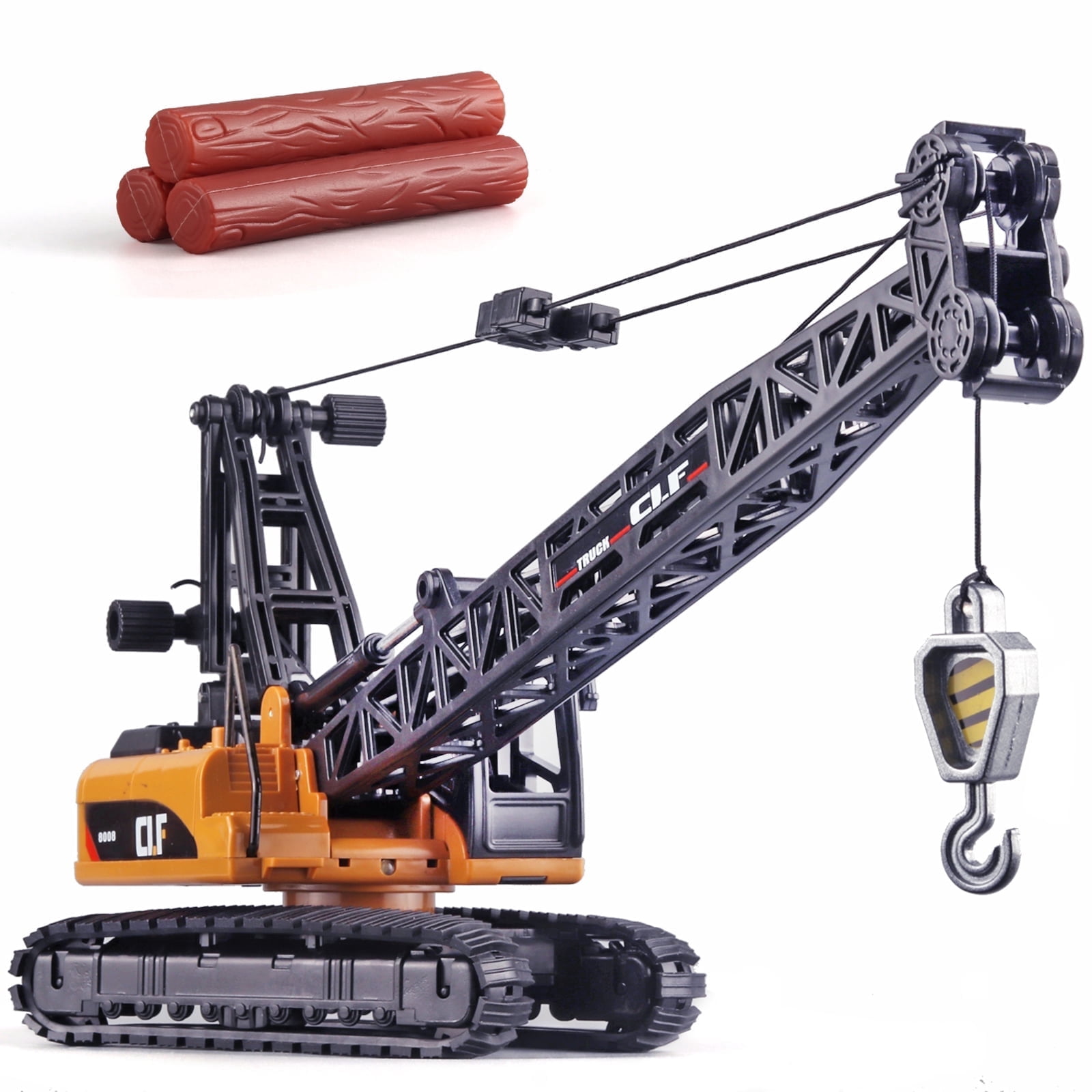 Anmyjuly Construction Crane Toys for 3-8 Year Old Boys with Sounds Friction Power Transport Dump Truck Bulldozer Toys Cars for Kids Christmas Birthday Gift