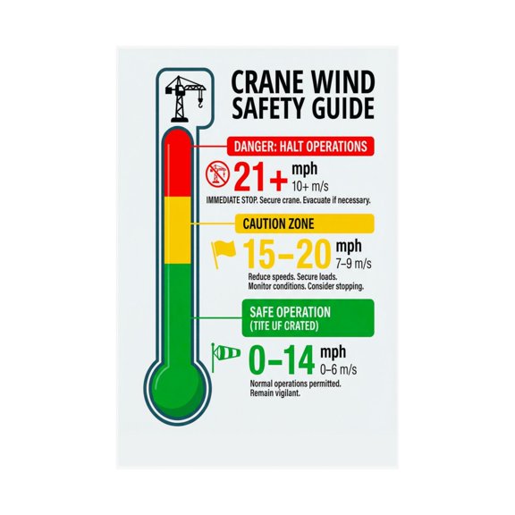 Construction Crane Wind Safety Poster Wind Speed Indicator Guide for Training Center Jobsite Weather Monitoring