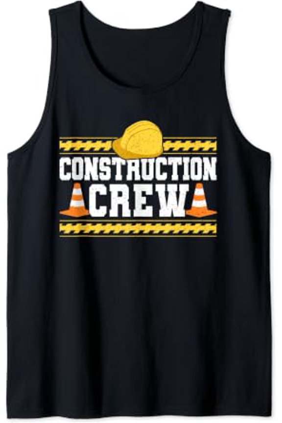 Construction Crew Highway Worker Birthday Tank Top Size S-3XL