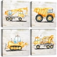 thumbnail image 1 of Construction Decor for Boys Room Truck Canvas Wall Art for Toddler Bedroom Tractor Digger Excavator Pictures Vehicle Themed Posters Construction Decor for Playroom Nursery Home Decorations 14x14"4Pcs, 1 of 12