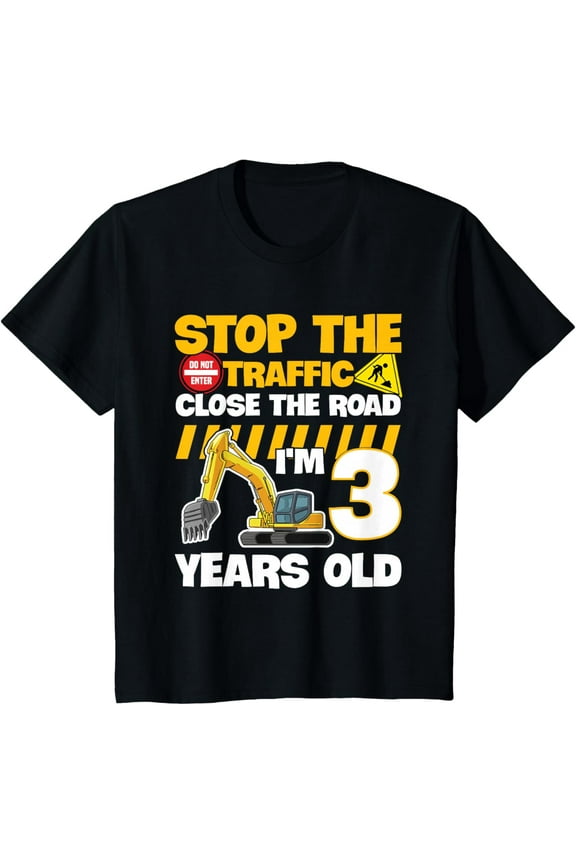 Construction Design for a 3 year old birthday Boy T-Shirt