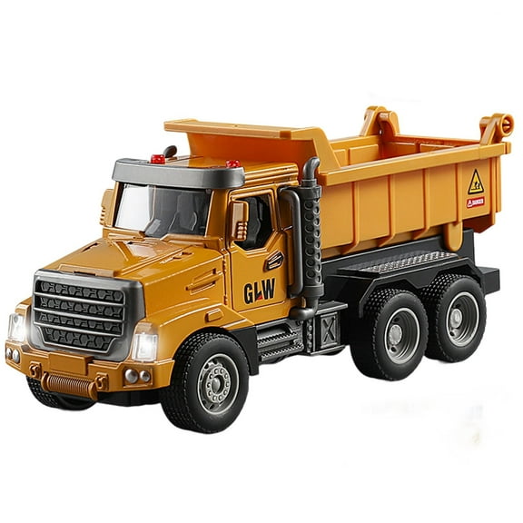 Construction Dump Truck Toys, Alloy Realistic Pull Back Engineering Vehicle With Lights And Sounds, Inertial Play Toy