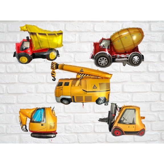 Construction Equipment and Trucks Dump Truck Bulldozer Crane 5 PC Set