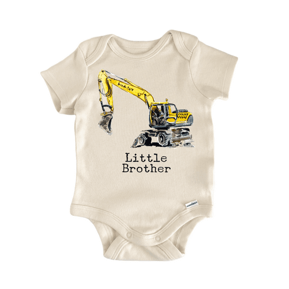Construction Excavator Newborn Baby Bodysuit