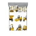 thumbnail image 1 of Construction Fitted Sheet & Pillow Sham Set, Illustration of Big Vehicles Pattern Engineering Building Theme, Decorative Printed 6 Piece Bedding Decor Set, Full, Yellow Grey White, by Ambesonne, 1 of 3