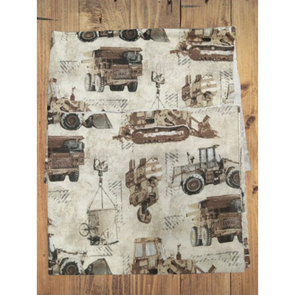 Construction Flannel 2 piece 16" x 20" Fabric Precut